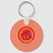 2023 Jahr der Kaninchengestaltung Schlüsselanhänger (Rückseite)