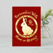 2023 Jahr der Kaninchenkarte Folien Feiertagskarte (Stehend vorne)