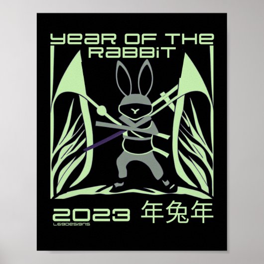 2023 JAHR DER RABBIT chinesischen Geschenkidee Neu Poster (Vorne)