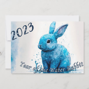 2023 Jahr der Wasserkaninchen-Postkarte Feiertagskarte
