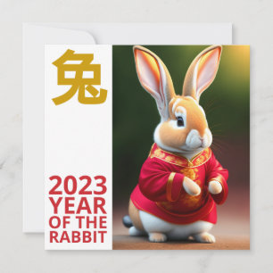2023 Jahr des Kaninchen Chinesisches Neujahr 2 Einladung