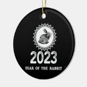 2023 Jahr des Kaninchen Chinesisches Neujahr Keramik Ornament (Links)