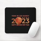 2023 Jahr des Kaninchen Zodiac Chinesisch Neujahr Mousepad (Mit Mouse)