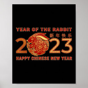 2023 Jahr des Kaninchen Zodiac Chinesisch Neujahr  Poster