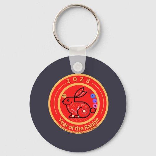 2023-Jahr des Kaninchendesigns Schlüsselanhänger (Vorderseite)