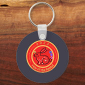 2023-Jahr des Kaninchendesigns Schlüsselanhänger (Vorderseite)