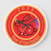 2023-Jahr des Rabbit Design Classic Acryl Pr Große Wanduhr (Vorderseite)