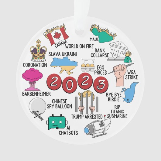 2023 Jahr im Überblick - Akryllische Weihnachtssch Ornament (Vorderseite)