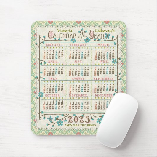 2023 Jahre Kalender Viktorianisch Jugendstil | Ben Mousepad (Mit Mouse)