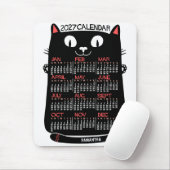 2023 Jahres-Monats-Kalender Mid-Century Schwarze K Mousepad (Mit Mouse)