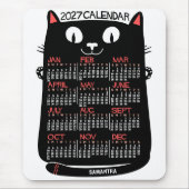 2023 Jahres-Monats-Kalender Mid-Century Schwarze K Mousepad (Vorne)