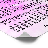 2023 Jahres-Monats-Kalender Rosa Wasserfarbe 3 Fot Poster (Ecke)