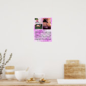 2023 Jahres-Monats-Kalender Rosa Wasserfarbe 3 Fot Poster (Küche)