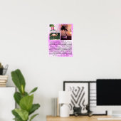 2023 Jahres-Monats-Kalender Rosa Wasserfarbe 3 Fot Poster (Heimbüro)