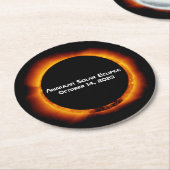 2023 Jährliche Solarkrise Runder Pappuntersetzer (Angewinkelt)