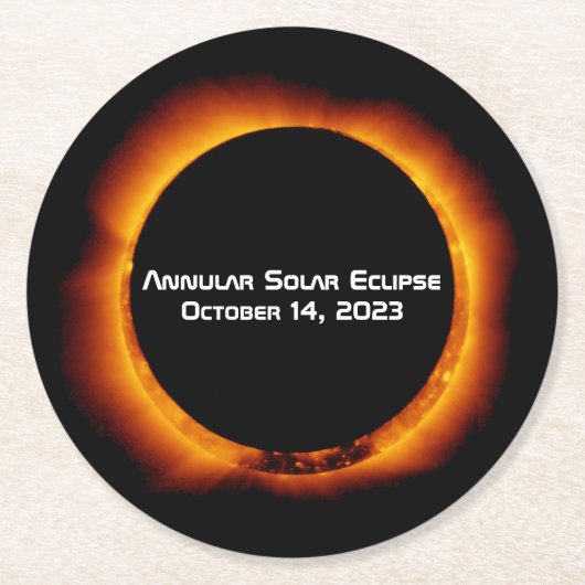 2023 Jährliche Solarkrise Runder Pappuntersetzer (Vorderseite)