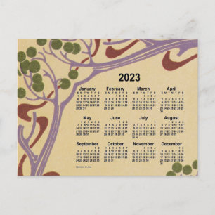 2023 Jugendstil-Mini-Kalender von Janz Feiertagspostkarte