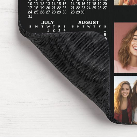 2023 Kalender - 12 Foto-Collage - schwarz Mousepad (Ecke)