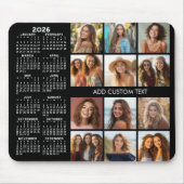 2023 Kalender - 12 Foto-Collage - schwarz Mousepad (Vorne)