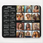 2023 Kalender - 12 Foto-Collage - schwarz Mousepad (Vorne)
