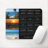 2023 Kalender 3 Foto Personalisiert Schwarz Mousepad (Mit Mouse)