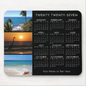 2023 Kalender 3 Foto Personalisiert Schwarz Mousepad (Vorne)