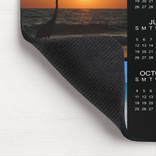 2023 Kalender 3 Foto Personalisiert Schwarz Mousepad (Ecke)
