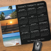 2023 Kalender 3 Foto Personalisiert Schwarz Mousepad