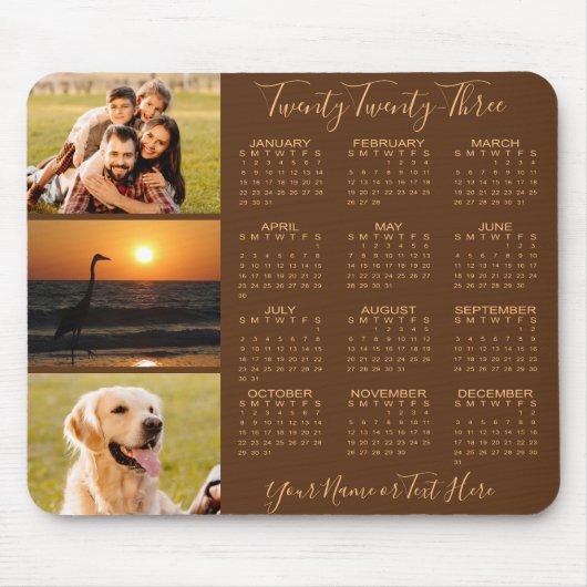 2023 Kalender 3 Foto Personalisierte, benutzerdefi Mousepad (Vorne)