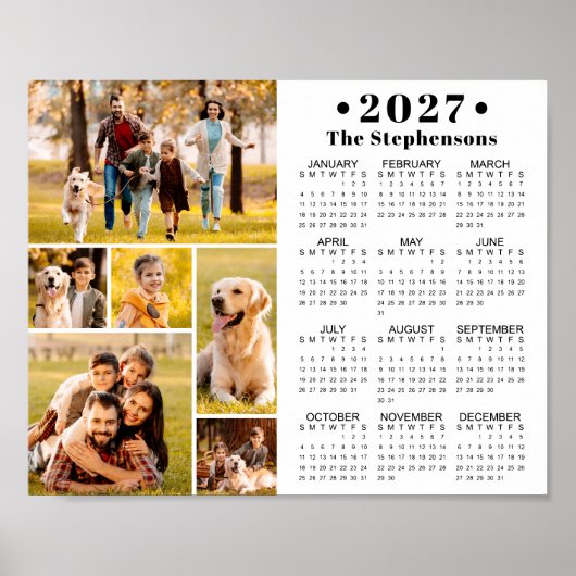 2023 Kalender 6 FotoCollage Personalisiertes Poste Poster (Vorne)