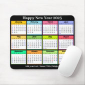 2023 Kalender Benutzerdefinierter Text Schwarz Min Mousepad (Mit Mouse)