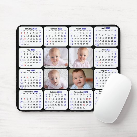 2023 Kalender Benutzerdefiniertes Foto Modernes Mousepad (Mit Mouse)