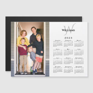 2023 Kalender Benutzerdefiniertes Foto Monogram Na Magnetkarte