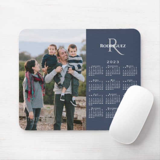 2023 Kalender Benutzerdefiniertes Foto Monogramm N Mousepad (Mit Mouse)