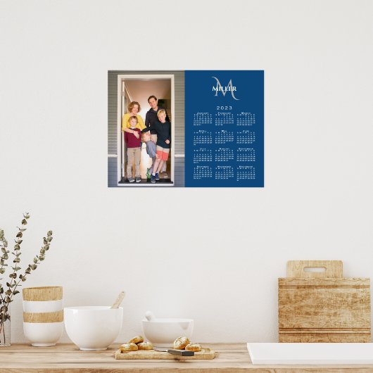 2023 Kalender Benutzerdefiniertes Foto Monogramm N Poster (Küche)