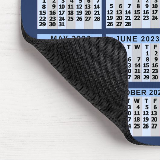 2023 Kalender Blue Easy Custom Business Logo Name Mousepad (Ecke)