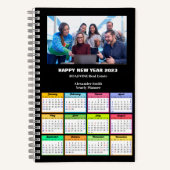 2023 Kalender Business Custom Foto Modernes Black Notizblock (Vorderseite)