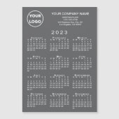 2023 Kalender Business-Logo Text Gray Magnet-Karte Magnetkarte (Vorderseite)