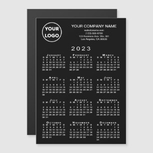2023 Kalender Business-Logo Text Schwarze Magnet-K Magnetkarte