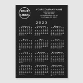 2023 Kalender Business-Logo Text Schwarze Magnet-K Magnetkarte (Vorderseite)