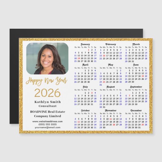 2023 Kalender Business Modernes Foto Magnetkarte (Vorne/Hinten)