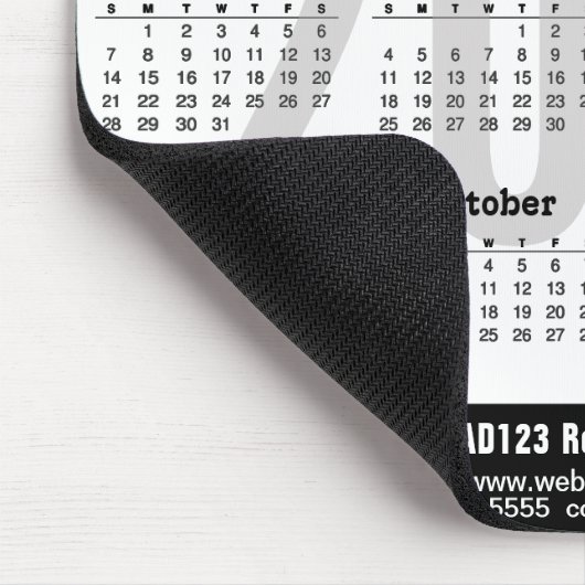2023 Kalender Business Modernes Schwarz-weiß Einfa Mousepad (Ecke)