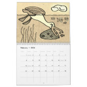 2023 Kalender der kindischen Stil sepia Zeichnunge (Feb 2026)
