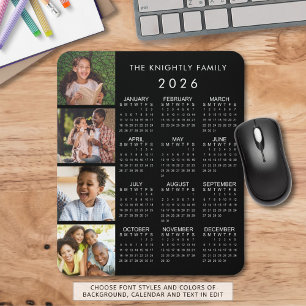 2023 Kalender Familie 4 Foto Personalisierte Farbe Mousepad