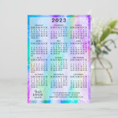 2023 Kalender farbenfroh iridescent holographisch Programm (Stehend Vorderseite)