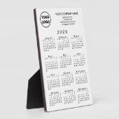 2023 Kalender Firmenlogo Text auf weißem Desktop Fotoplatte (Seite)