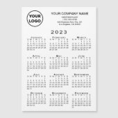 2023 Kalender Firmenlogo Text White Magnet Card (Vorderseite)