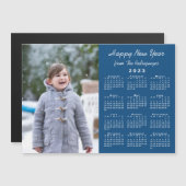 2023 Kalender Foto Frohes neues Jahr Blue Magnet (Vorne/Hinten)