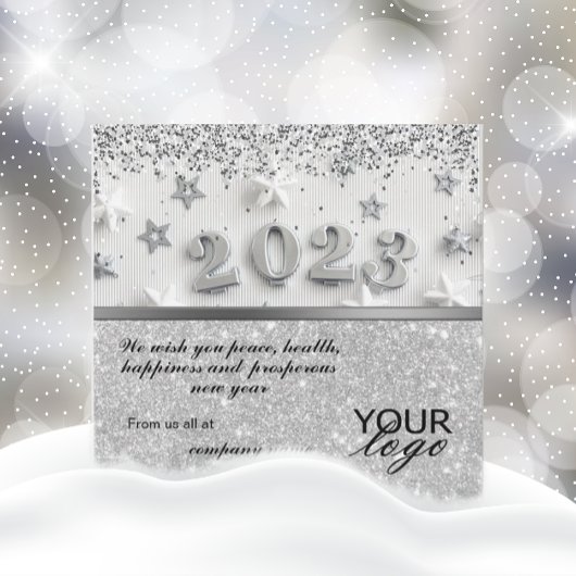 2023 Kalender Glitzer Silver Gruß mit Logo