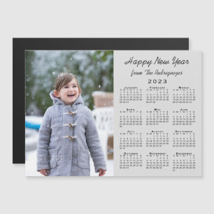2023 Kalender Glücklich Neues Jahr Foto Gray Magne Magnetkarte